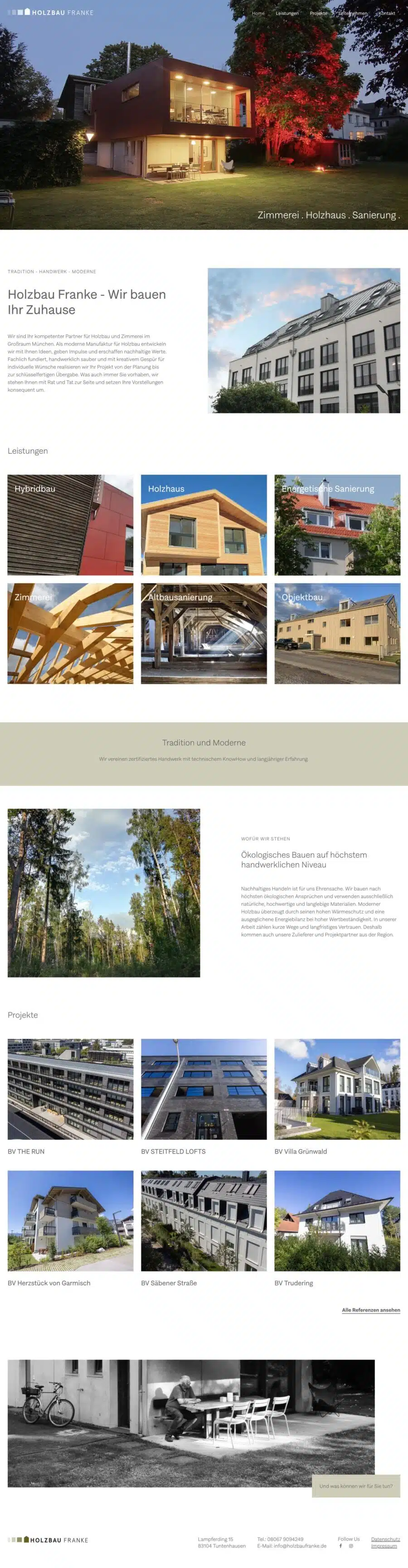 Webdesign München Handwerker Holzbau