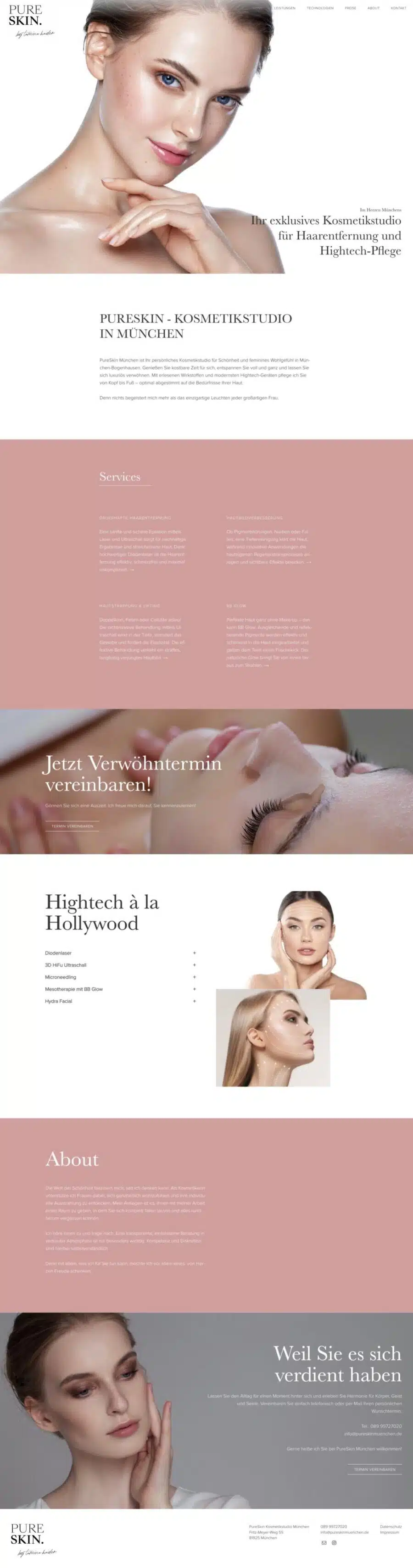 Webdesign München Kosmetikstudio