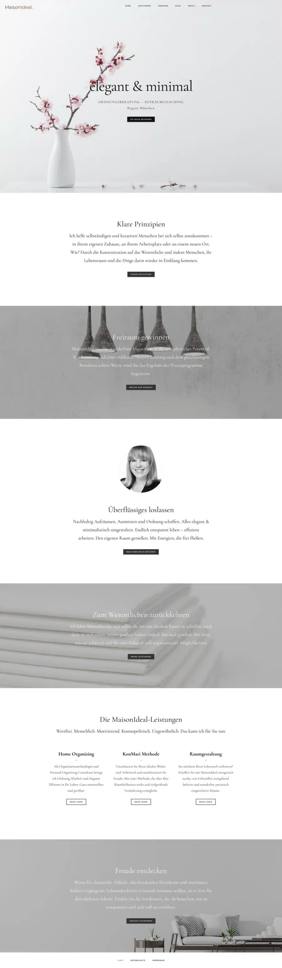 Webdesign München für Ordnungsberatung Coaching