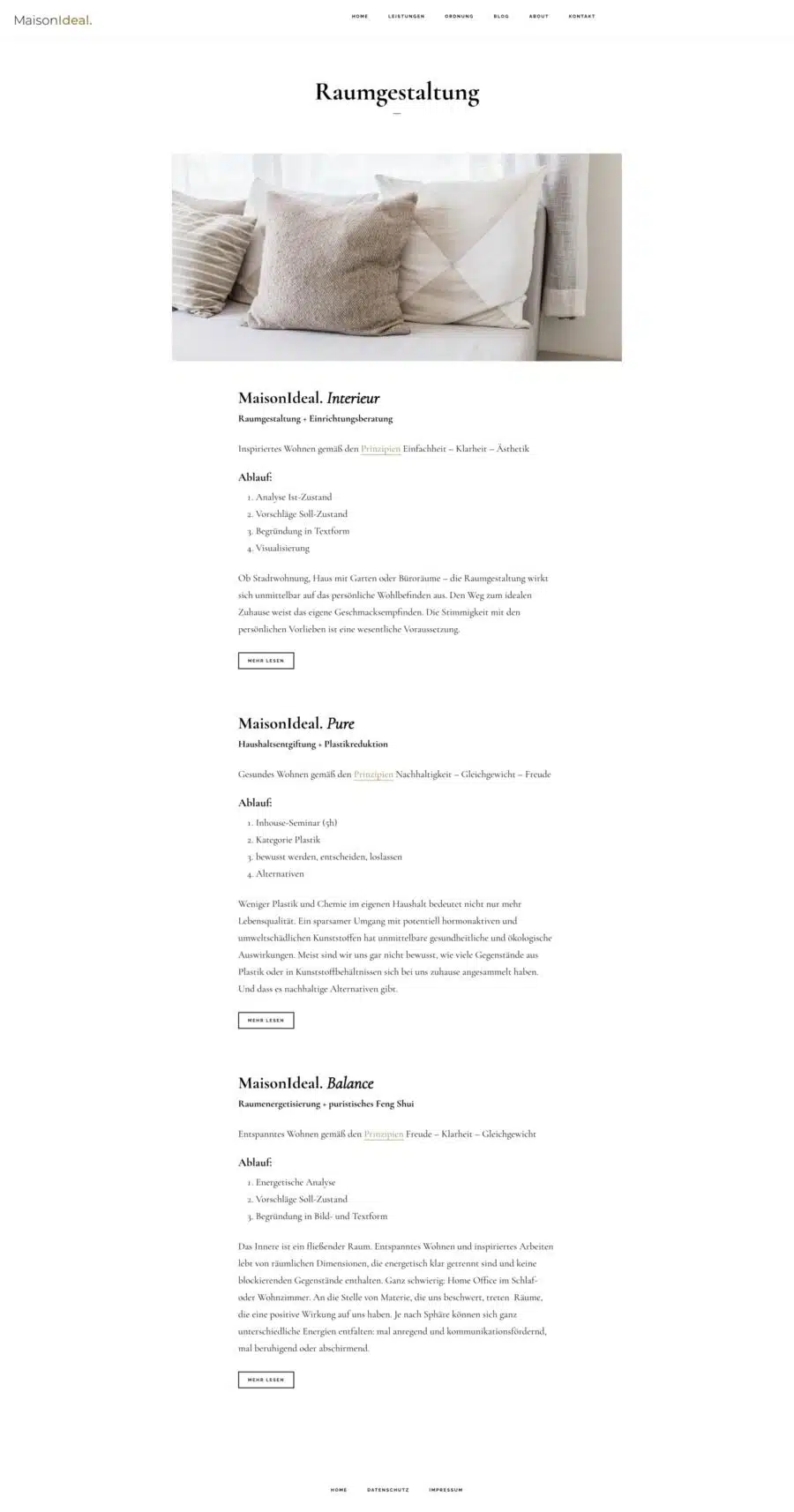Webdesign München für Ordnungsberatung Coaching