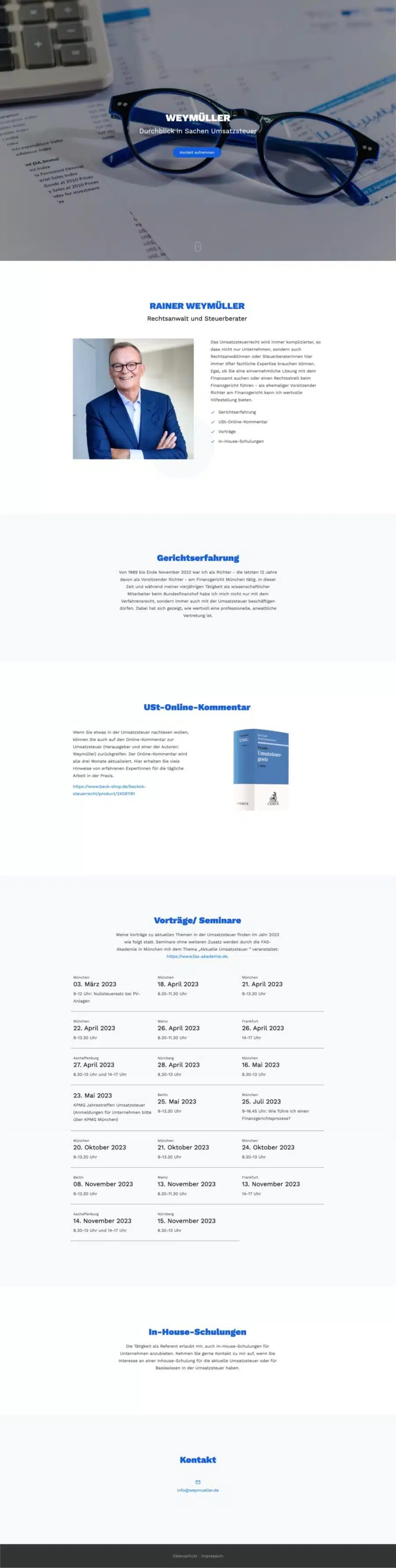 Webdesign München Rechtsanwalt Steuerberater
