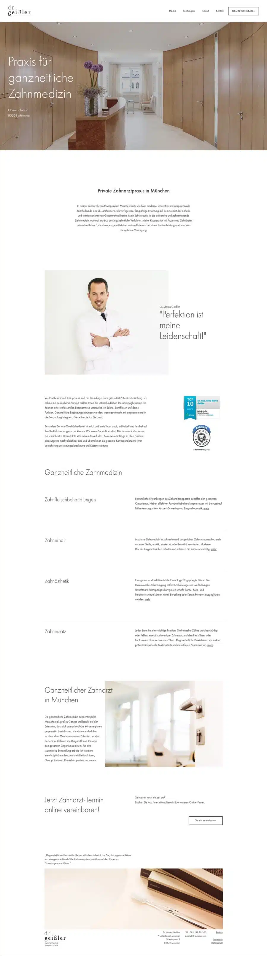 Webdesign München Zahnarzt Praxis