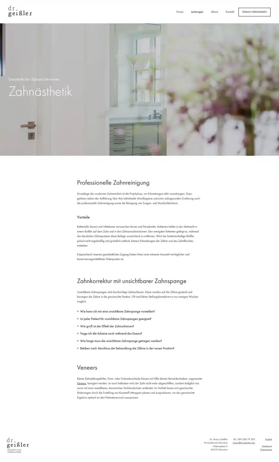 Webdesign München Zahnarzt Praxis