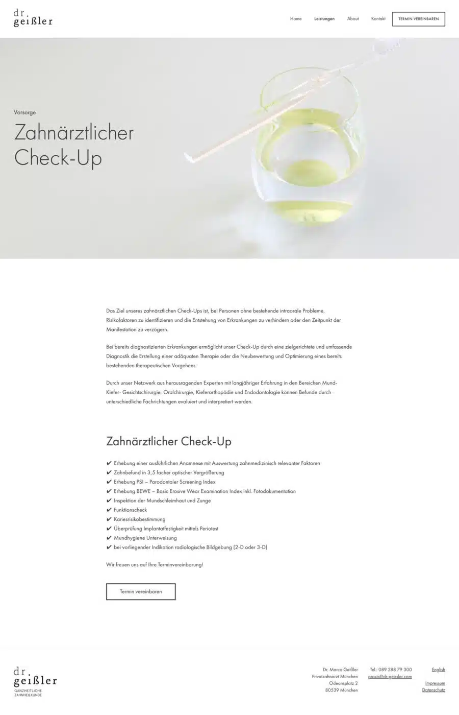 Webdesign München Zahnarzt Praxis